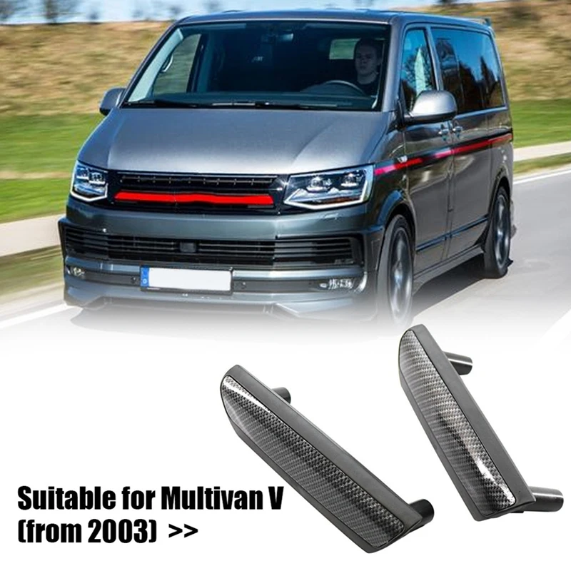 1 Çift Araba İç Kapı Kolları Karbon Fiber İç Panel Kolu-Metway T5 Transporter Multivan 2009-2015