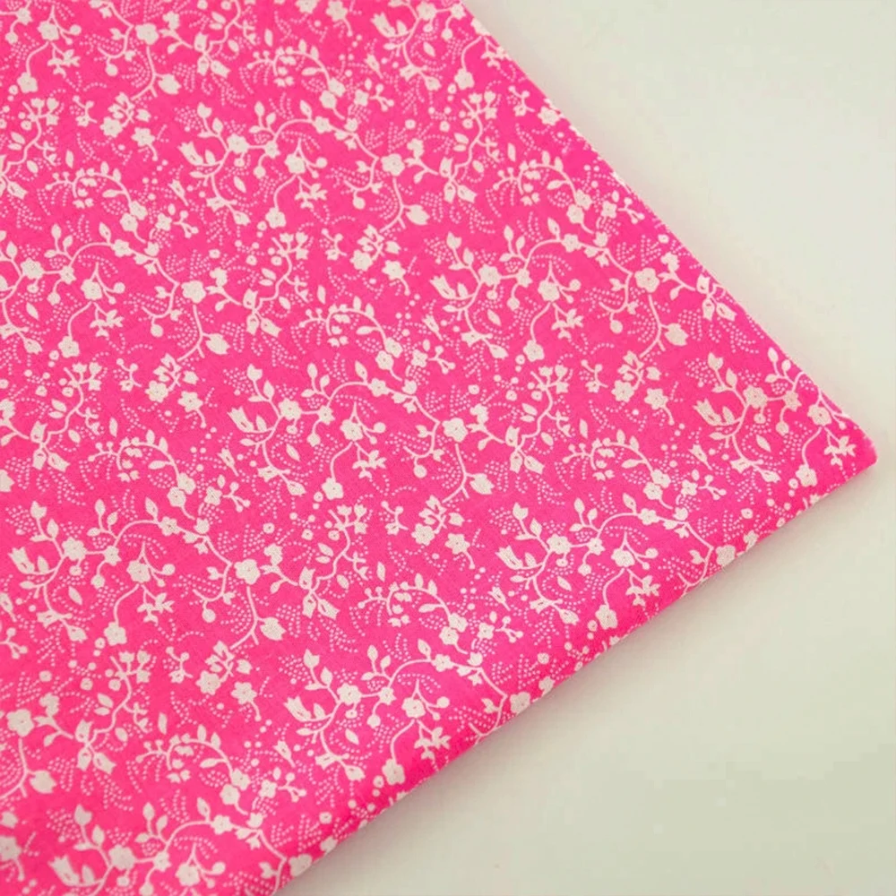 Booksew Sevimli Beyaz Çiçekler Tasarımlar Koyu Pembe Ev Tekstili Pamuklu Kumaş Patchwork Bebek DIY El Sanatları süsleme kağıdı Giyim