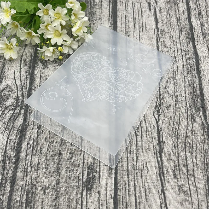 Kalp Plastik Kabartma Klasör Karalama Defteri İçin DIY Albümü Kart Aracı Plastik Şablon Pullar Düğün Dekor
