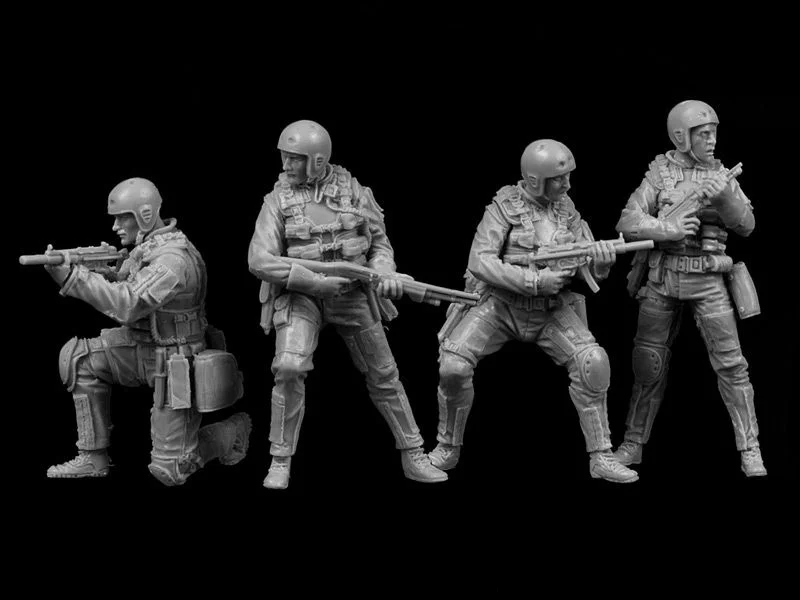 1/35 Ölçekli Die-cast Reçine Şekil İsrail Asker Modeli 4 kişilik Montaj Kiti Diorama Montaj Modeli Boyasız