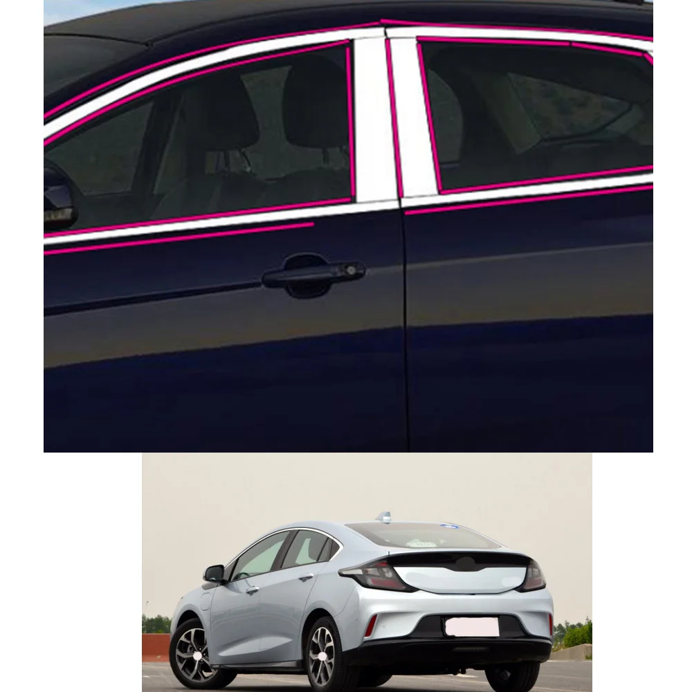 Buick VELİTE için 5 2017 2018 2019 Araba Styling Sticker Garnitür Ayağı Pencere Orta Şerit Trim Çerçeve Davlumbaz Parçaları