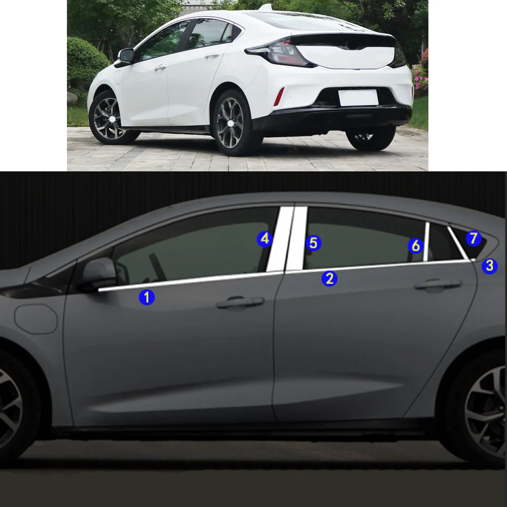 Buick VELİTE için 5 2017 2018 2019 Araba Styling Sticker Garnitür Ayağı Pencere Orta Şerit Trim Çerçeve Davlumbaz Parçaları
