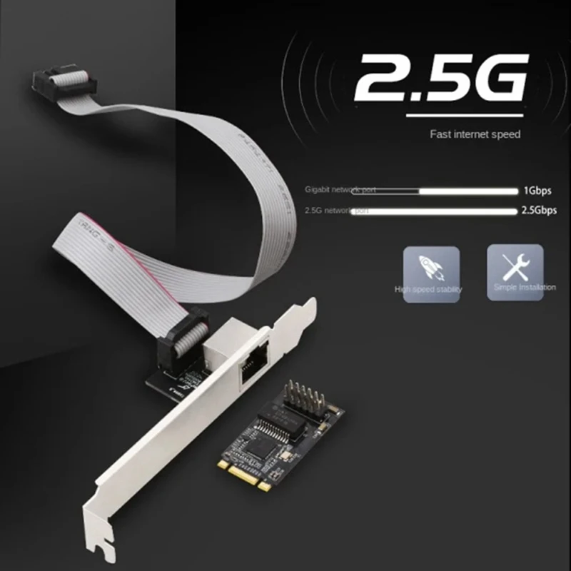 1 ADET M. 2 2.5 G Gigabit Ağ Kartı 2500M Endüstriyel Esports Ağ Adaptörü M2 (B+M Anahtar) I226 Çip Siyah