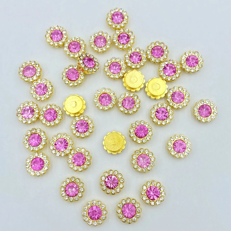 30 adet Pembe boncuk matkap düğmeleri flatback Kristal Dekoratif Düğme DIY el yapımı Çiçek Merkezi Aksesuarları C312