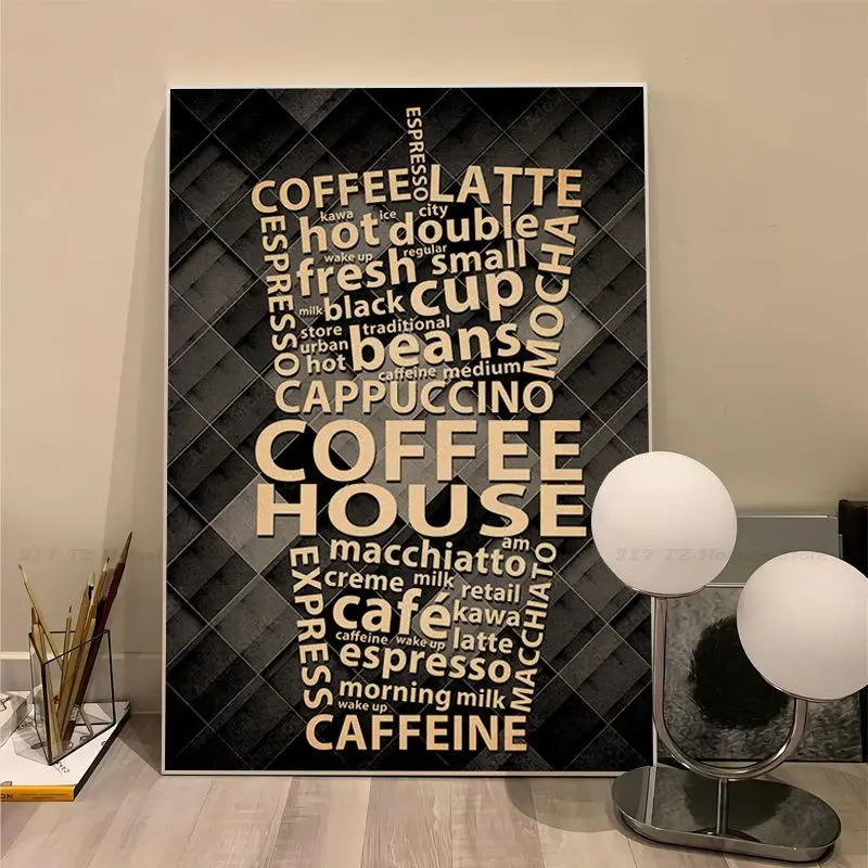 Kahve Retro Kraft kağıt Afiş Kraft kağıt etiket ev Bar Cafe çıkartmaları duvar tablosu