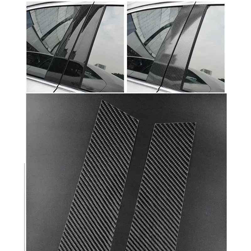 6 Adet Honda Accord Sedan 2013 2014 2015 2016 2017 Karbon Fiber Bak Araba Pillar Mesajları Pencere ayar kapağı BC Sütun Çıkartmalar