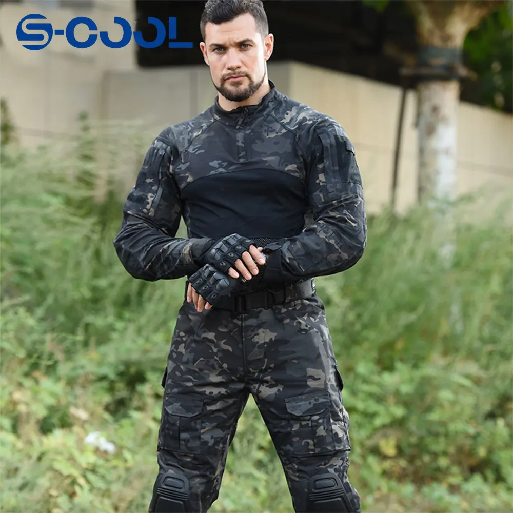 Kamuflaj Taktik Takım Elbise erkek Kargo Setleri Açık Spor Gömlek iş pantolonu Takım Elbise Giyilebilir Kurbağa Takım Elbise Askeri Taktik Giyim