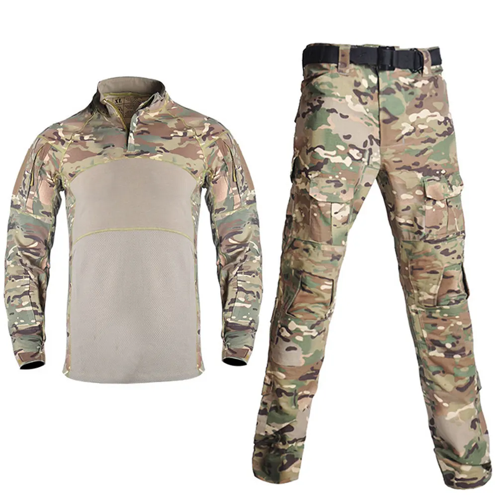 Kamuflaj Taktik Takım Elbise erkek Kargo Setleri Açık Spor Gömlek iş pantolonu Takım Elbise Giyilebilir Kurbağa Takım Elbise Askeri Taktik Giyim