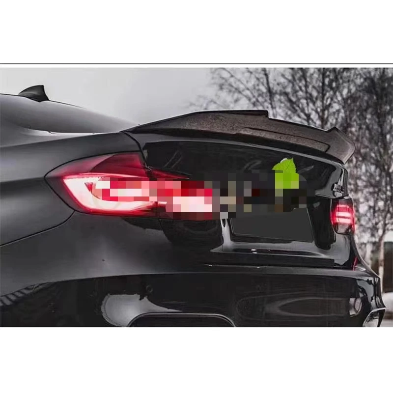 BMW için F30 F35 3 Serisi Sedan / F80 M3 2013-2018 PSM Stil Arka Spoiler Dudak Gerçek Karbon Fiber / Dövme Karbon Gövde Araba Spoiler