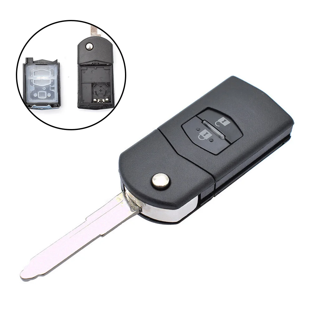 2 Düğmeler Araba Anahtarı Kabuk Fob anahtar Kılıfı CR1620 Mazda Demio İçin 2 3 5 6 CX7 CX9 RX8 MX5 MPV Katlanır Anahtar Uzaktan Fob Vaka