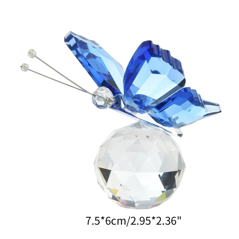 Kristal kelebek heykelcik hayvan süsler el sanatları cam Paperweight düğün