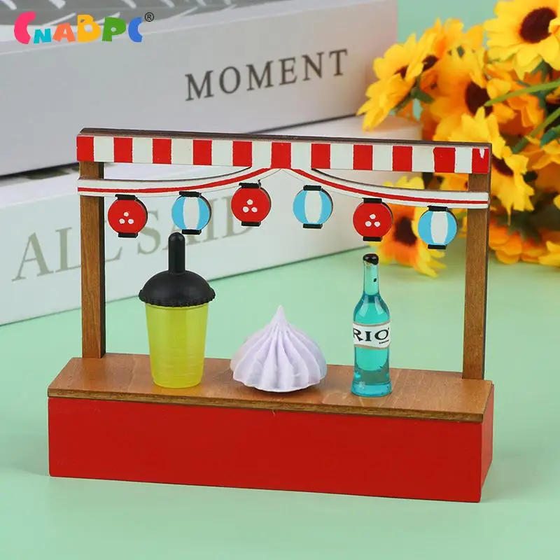 Dollhouse Minyatür Simülasyon Yaz Dondurma Kamyonu mobilya dekorasyonu Aksesuarları Modeli Oyuncak Oyna Pretend Hediye