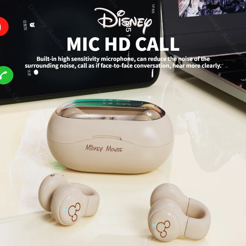 Disney DN12 Kulak-Klip Bluetooth Kulaklıklar Kemik Iletim Kulaklık kablosuz kulaklık 3D Surround Stereo Bas Spor Oyun Kulaklık