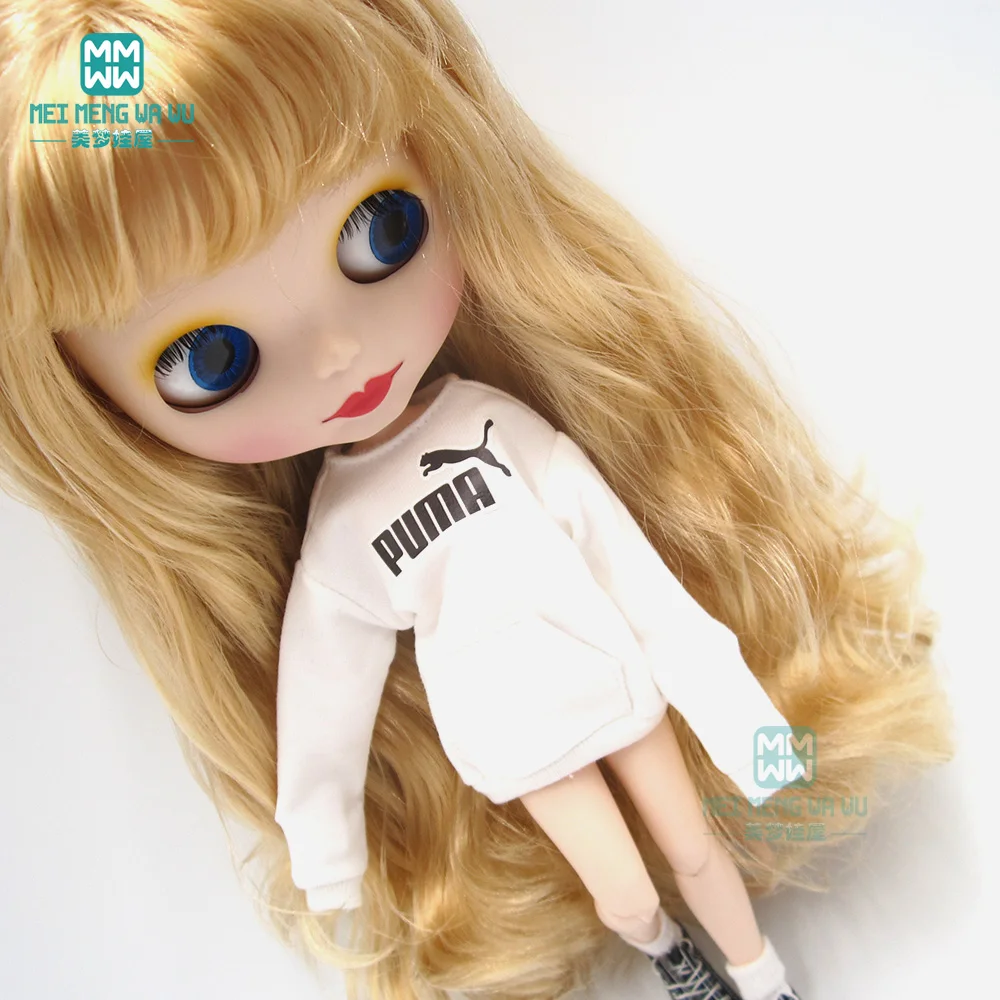 1 adet Blythe Doll bebek aksesuarları moda kazak, ekose elbise Blythe Doll için Azon 1/6 oyuncak bebek giysileri