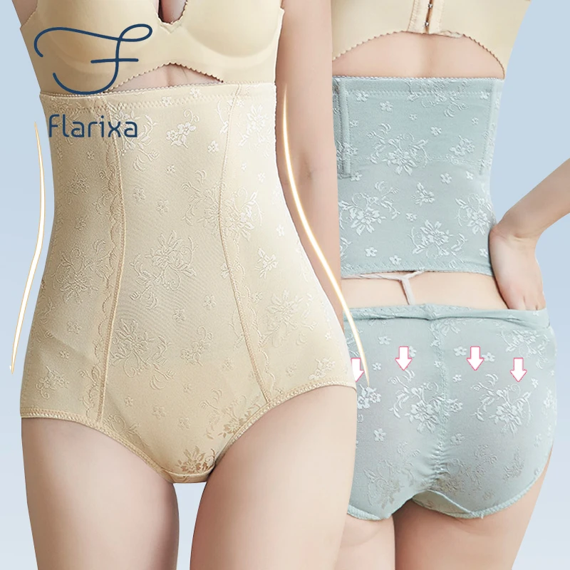 Flarixa Artı Boyutu Vücut Şekillendirme Kadın Düz göbek Şekillendirme Külot Geri Çıkarmak Yüksek Bel Zayıflama Karın Kontrol Iç Çamaşırı M-XXXL