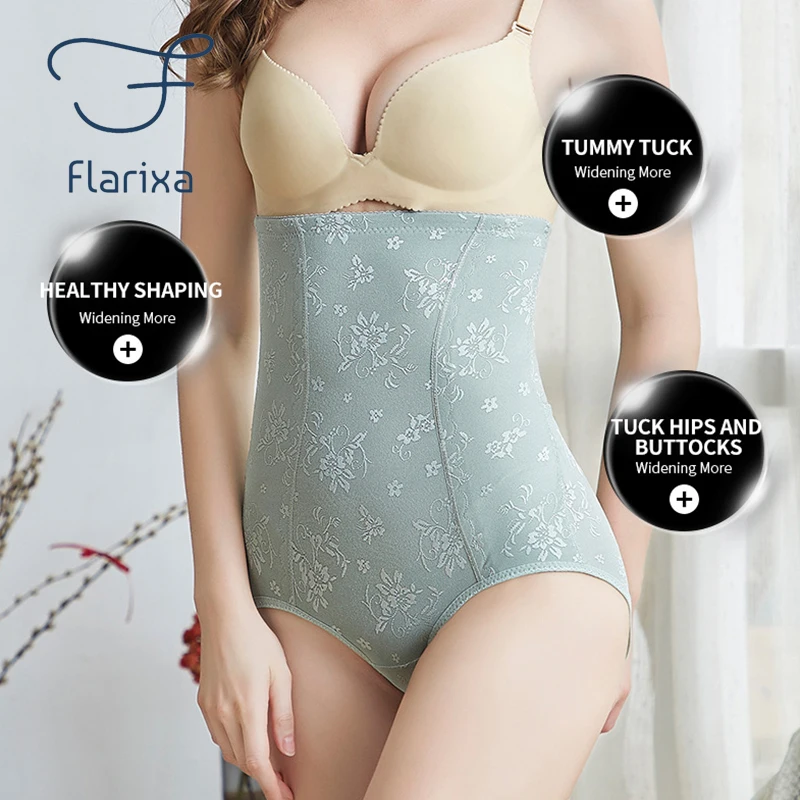 Flarixa Artı Boyutu Vücut Şekillendirme Kadın Düz göbek Şekillendirme Külot Geri Çıkarmak Yüksek Bel Zayıflama Karın Kontrol Iç Çamaşırı M-XXXL