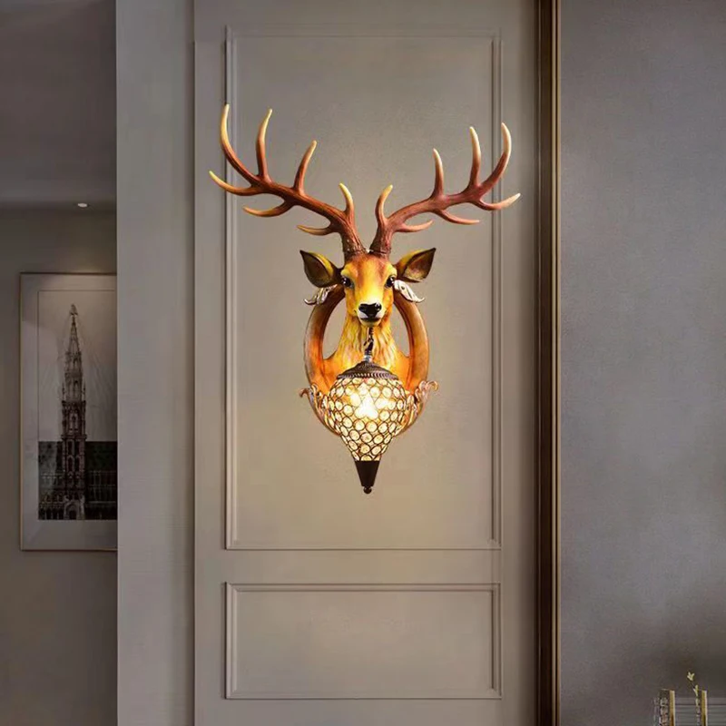 RONİN çağdaş boynuz duvar lambası kişiselleştirilmiş ve yaratıcı oturma odası yatak odası koridor koridor dekorasyon ışık