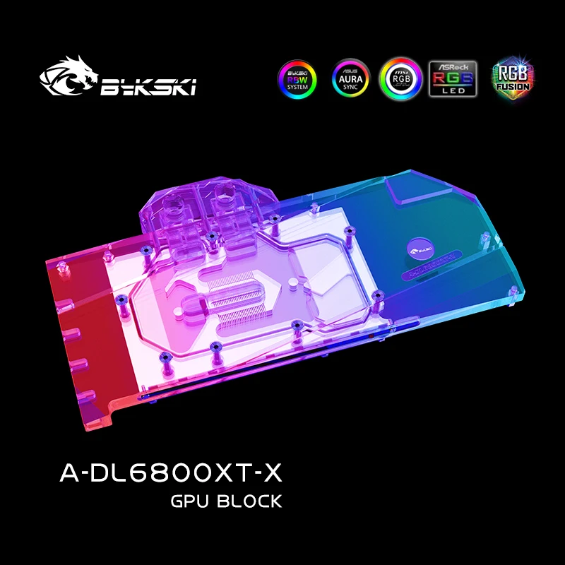 Bykski A-DL6800XT-X GPU Su Bloğu İçin PowerColor Radeon RX 6800 XT 16GB X Seri VGA kartı, arka Plaka İle Sıvı Soğutucu Sistemi