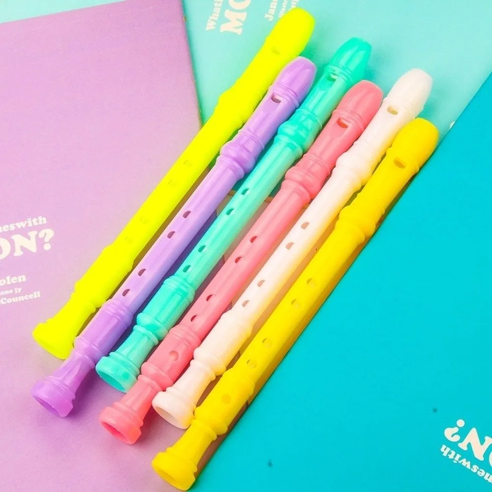 4 adet Okul Kırtasiye Jel Kalemler Şeker Renk Mini Klarnet Şekli Yaratıcı Karikatür Flüt Yazma Malzemeleri Öğrenci Hediyeler