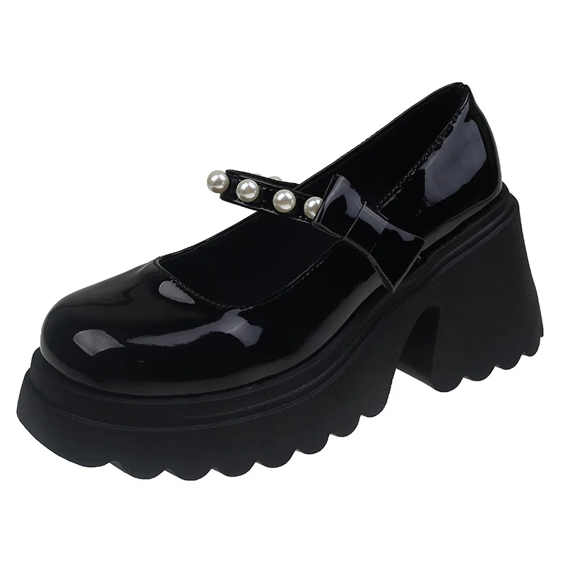 Topuklu ayakkabılar Takunya Platformu Büyük Boy Kadın Rahat Kadın Ayakkabı Modis Yuvarlak Ayak Flats Creepers Büyük Boy 2023 Elbise Kauçuk