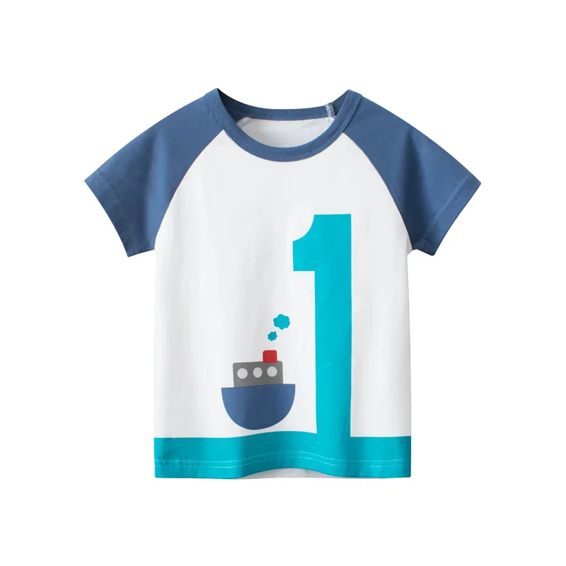 Çocuk Gömlek Tops Bebek Kıyafet Yaz 2-8T Yürümeye Başlayan Pamuk Karakter Baskı T Shirt Kısa Kollu Gömlek Çocuk Erkek Kız Elbise