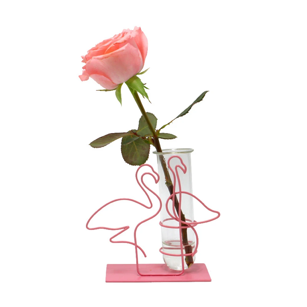 Demir Hattı Çiçek Vazo test tüpü İle Dekorasyon El Sanatları İskandinav Metal Tel Çiçek Cam Kaplar Ev Dekor Hediyeler İçin