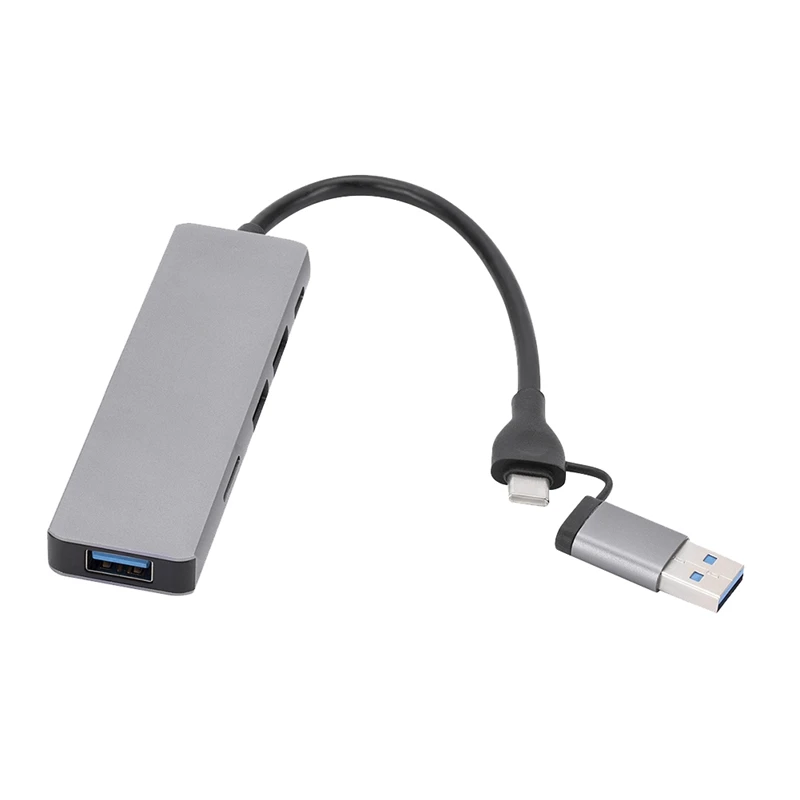 6 İn 1 USB 3.0 Tip-C Genişletici Hub Yerleştirme İstasyonu Çoklu USB Splitter Adaptörü USB 3.0 2.0 TF SD Okuyucu Yuvası