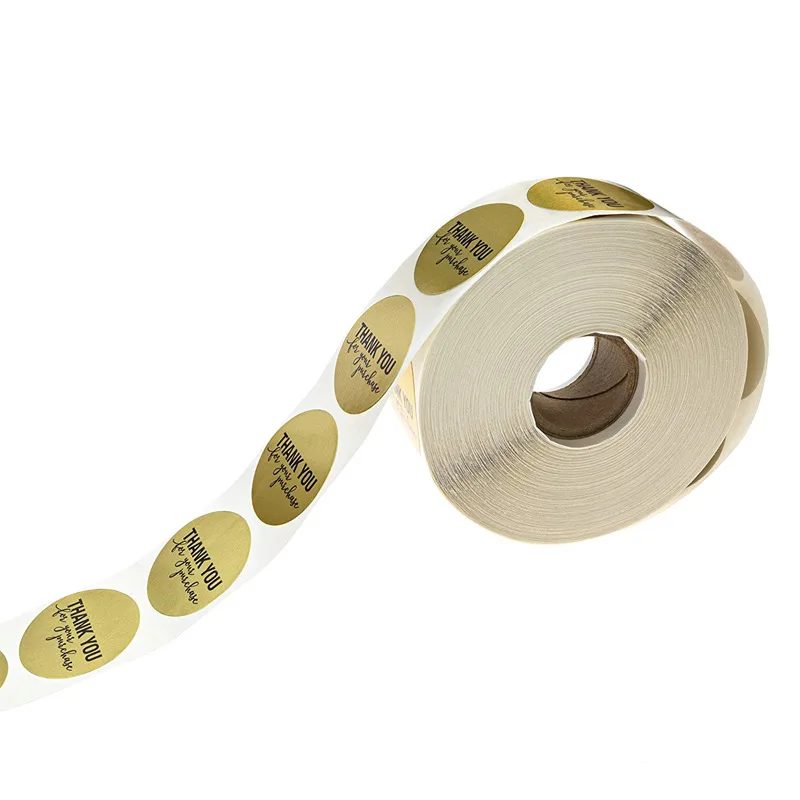 50-500 adet Etiketleri Sıcak yuvarlak altın folyo satın aldığınız için teşekkür ederiz etiket paket etiket hediye paketi Kırtasiye Sticker 1 inç