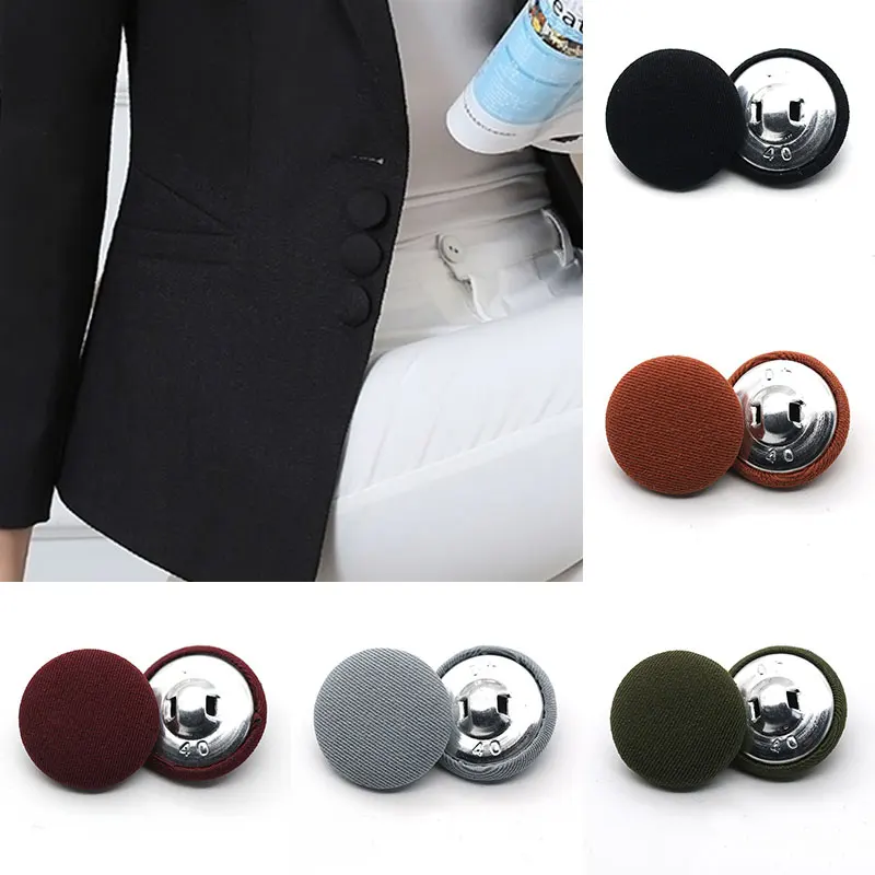 10 adet Bez Düğmeler Dikiş Metal Yuvarlak Bez Düğmesi Elbise Gömlek Küçük Takım Elbise Ceket Kumaş Dekorasyon DIY Elbise Düğmesi бисер