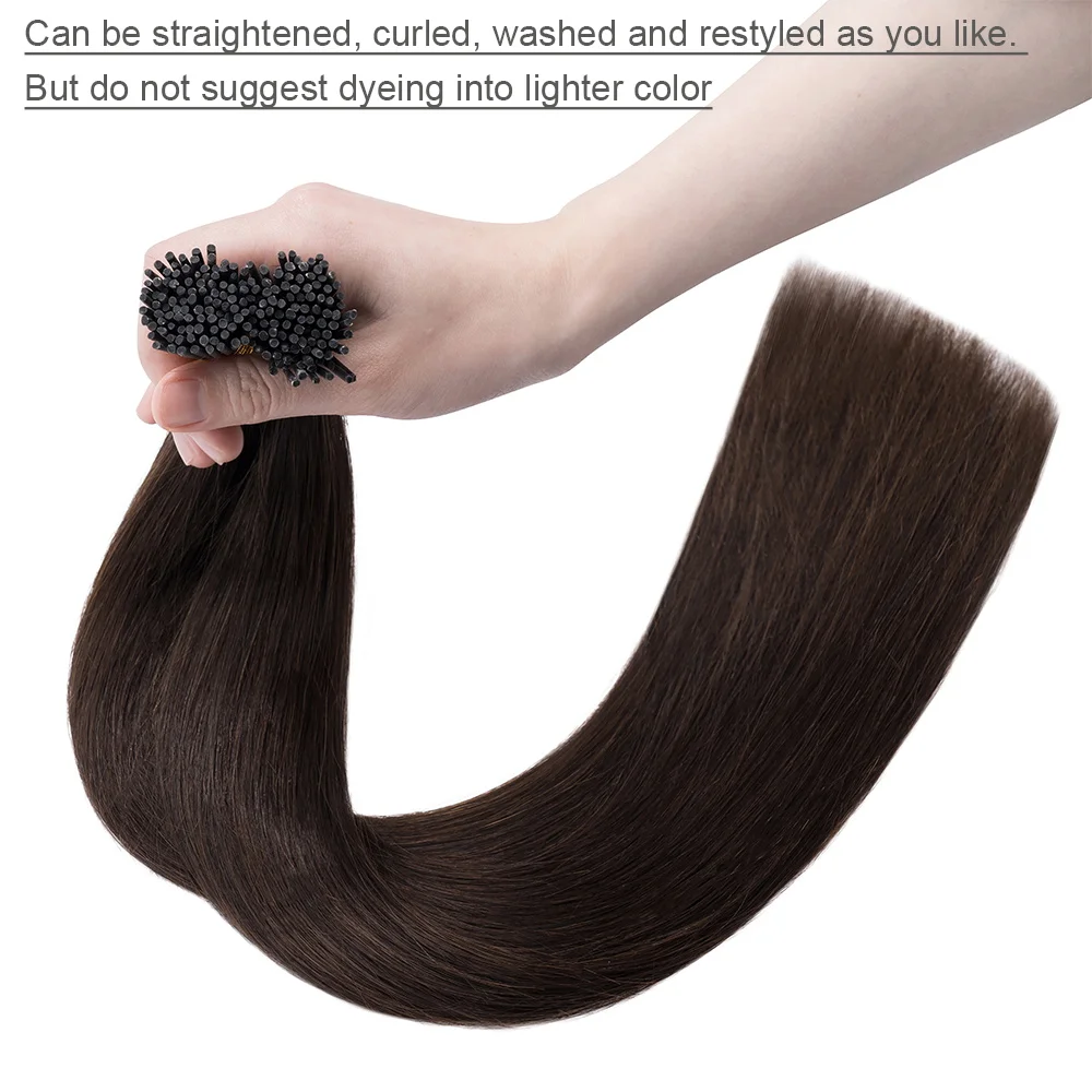 Zengin Seçimler 100 İpliklerini I İpucu saç ekleme Düz Ön Gümrük I İpucu insan saçı postiş Keratin Füzyon Saç Kadınlar İçin
