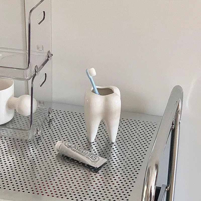 Iskandinav Seramik Diş kalemlik Masa Üstü Tuvalet Banyo Diş Fırçası Tutucu Depolama Kovası el sanatları Ev Dekorasyonu Aksesuarları