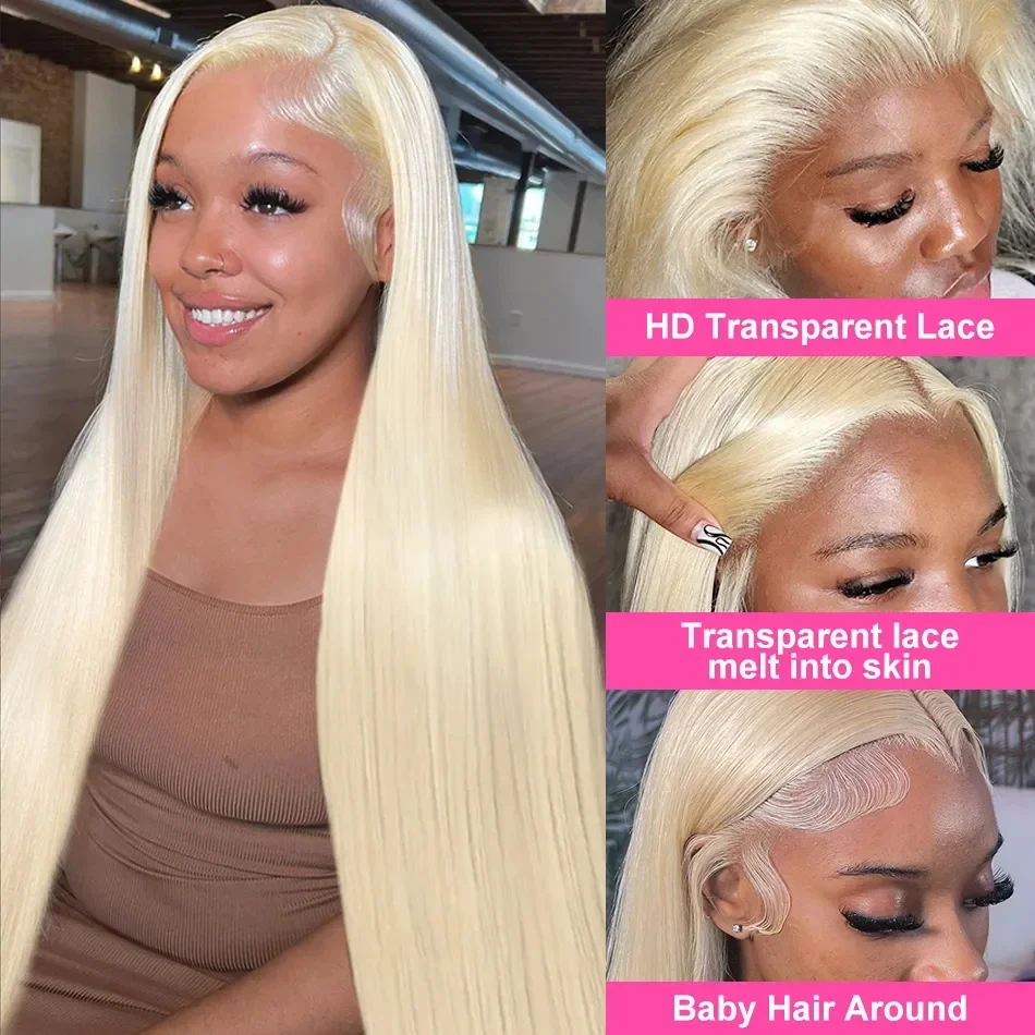 13x4 13x6 613 Bal Sarışın Renk HD Dantel ön İnsan Saç Peruk Kadınlar için Şeffaf Brezilyalı Düz ön peruk İnsan Saçı