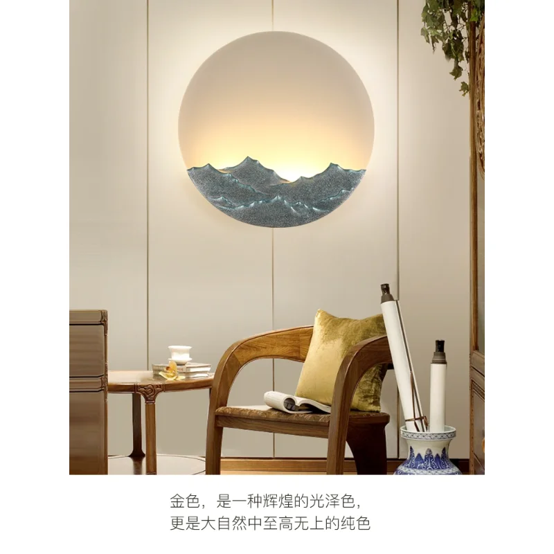 Iskandinav Tasarımcılar Duvar Duvar Lambası Manzara Resim Sanatı Zen Çay Salonu Odası Dekor led duvar Koridor Lüks Arka Plan aydınlatma armatürü