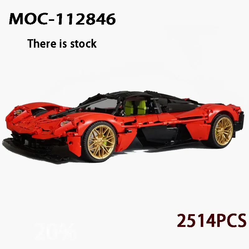 MOC - 112846 Kırmızı Yeni Valkyrie 1: 8 Supercar Montaj Ekleme Yapı Taşı Model2514 Yapı Taşları Parçaları Çocuklar Doğum Günü Oyuncak Hediye