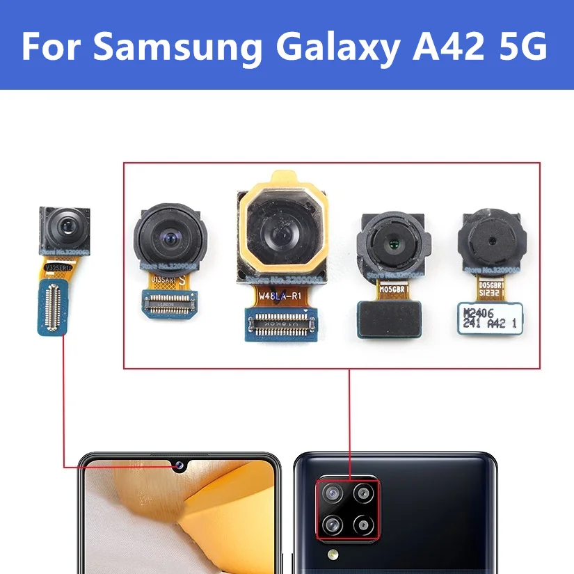 Arka Arka Ön Kamera Samsung Galaxy A42 5G SM-A426B Selfie Geniş Ultrawide Makro Derinlik Ana Kamera Modülü Yedek parça