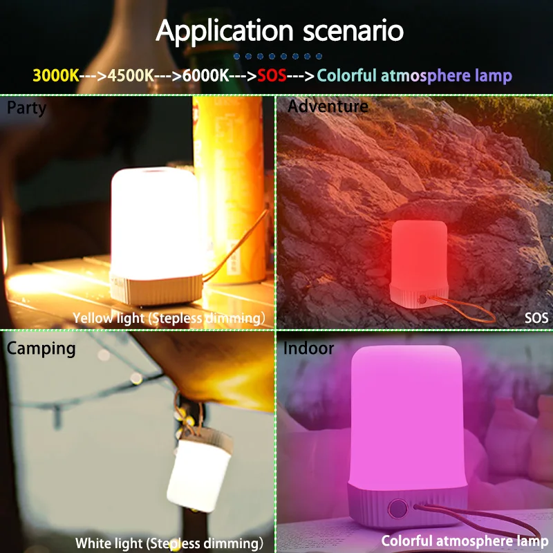 MOSLIGHTING açık Kamp çadırı Led taşınabilir gece lambası kamp ışık Çoklu aydınlatma modları atmosfer ışığı kolye fener