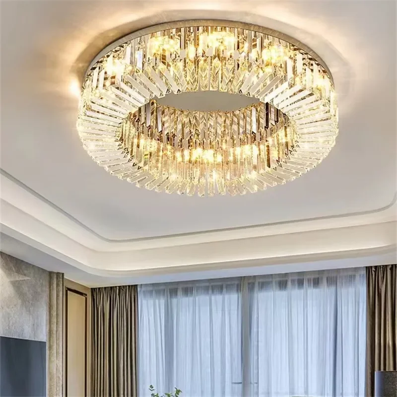 Oturma Odası Avize Modern Kristal Led Tavan Lambası Krom Altın Led avize lamba Oturma Odası Dekor Süspansiyon Lumina
