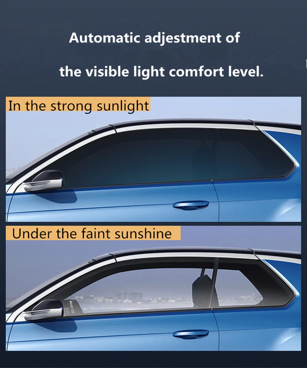 SUNICE 45 %-75%VLT 30cm x 100cm Fotokromik Film Araba Ev Cam Pencere Tonu Güneşlik Akıllı Optik Kontrollü Araba Aksesuarları