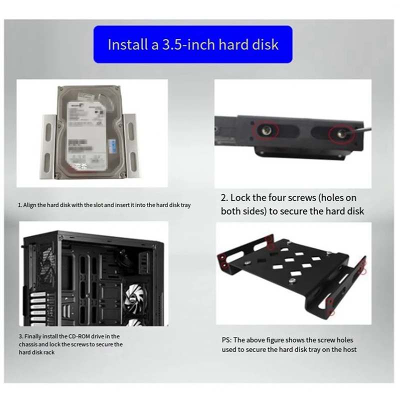 5.25 İnç Dahili Montaj Çerçevesi Takılabilir 2.5 İnç Ve 3.5 inç SSD / HDD Sabit Disk Yuvası