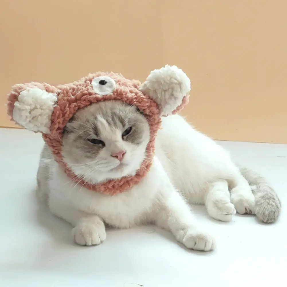 Sevimli Köpek Şapka Kalınlaşmak Karikatür Tarzı Hediye Ayı Şekli Kedi Çapraz soyunma Şapka Kedi Şapka Giyinmek