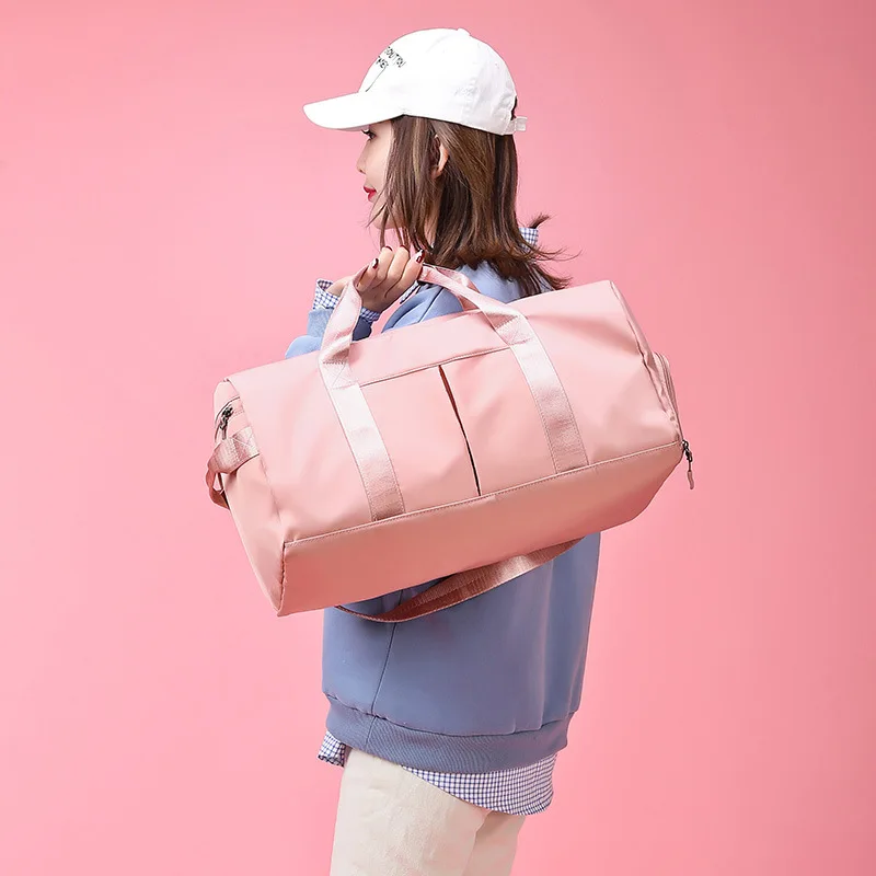 Seyahat çantası kuru ıslak ayırma egzersiz Yoga spor çantası büyük kapasiteli kısa mesafe seyahat spor çantası