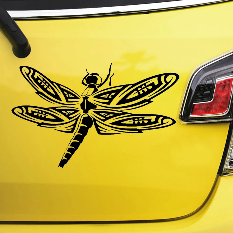 S61341 # Dragonfly Siyah Şeffaf Araba Sticker Vinil Çıkartması Su Geçirmez Dekorları Motosiklet Tampon Dizüstü Bilgisayar