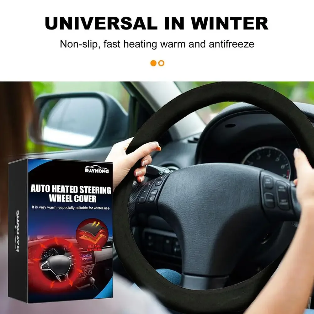 Kış araba ısıtmalı direksiyon kılıfı el ısıtıcı Evrensel kaymaz hızlı ısıtma otomobil kolu Kol Aksesuarları
