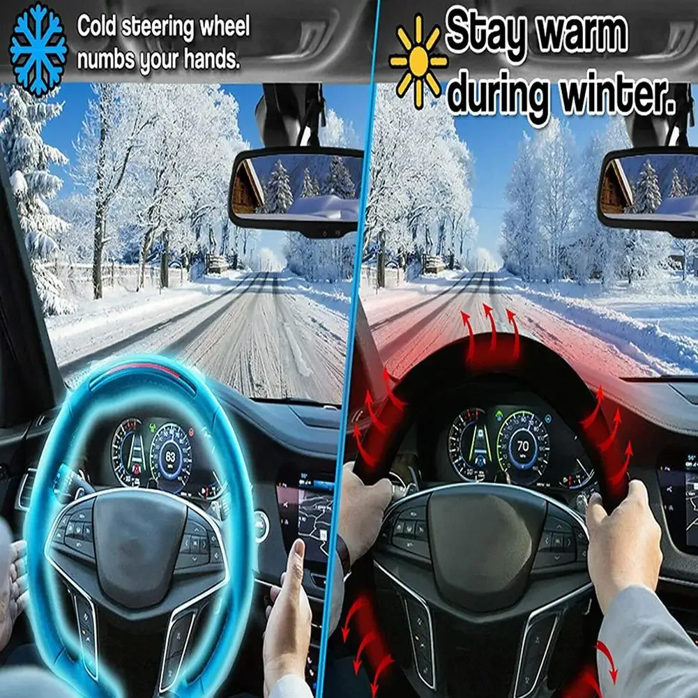 Kış araba ısıtmalı direksiyon kılıfı el ısıtıcı Evrensel kaymaz hızlı ısıtma otomobil kolu Kol Aksesuarları