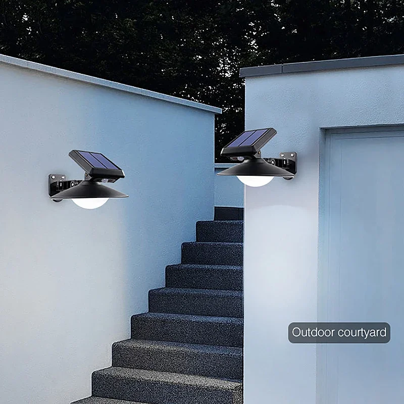 Yeni yaratıcı güneş sokak ışık açık sensörü ışık LED yuvarlak duvar ışık su geçirmez peyzaj bahçe sokak süslemeleri lamba