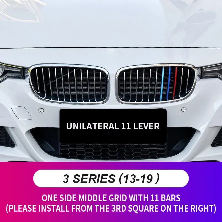 3 adet Renkli Araba Izgarası Ağ Dekor Düzeltir Izgara Sticker BMW için E46 F30 F34 F35 E90 G20 3 Serisi Araba Stil BMW Izgara Etiket