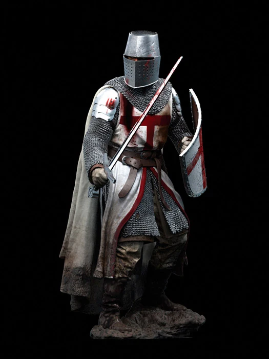 Yeni Demonte 1/18 90MM Templar Şövalye, XII Yüzyıl Reçine Kiti DIY Oyuncaklar Boyasız reçine modeli