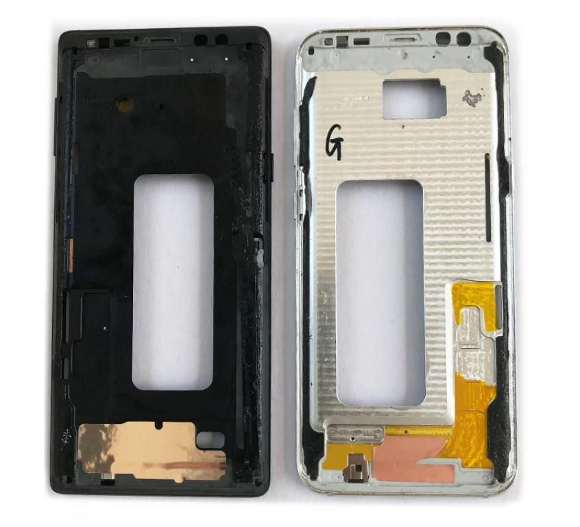 10 Adet Samsung Galaxy Not 9 İçin N960 N960U SM-N960U Orta Çerçeve Çerçeve Metal ön kapak Kılıf İle Güç Ses Yan Düğme