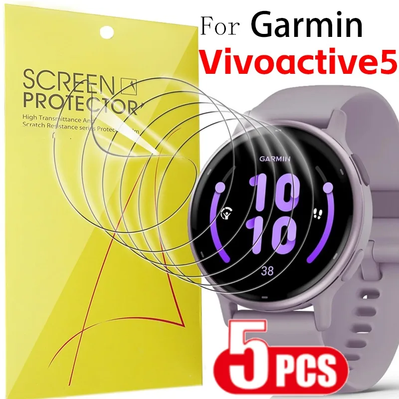 5-1 Adet Koruyucu Filmler Garmin Vivoactive 5 Smartwatch HD Ekran Koruyucu Anti-scratch Hidrojel Filmler Vivoactive 5