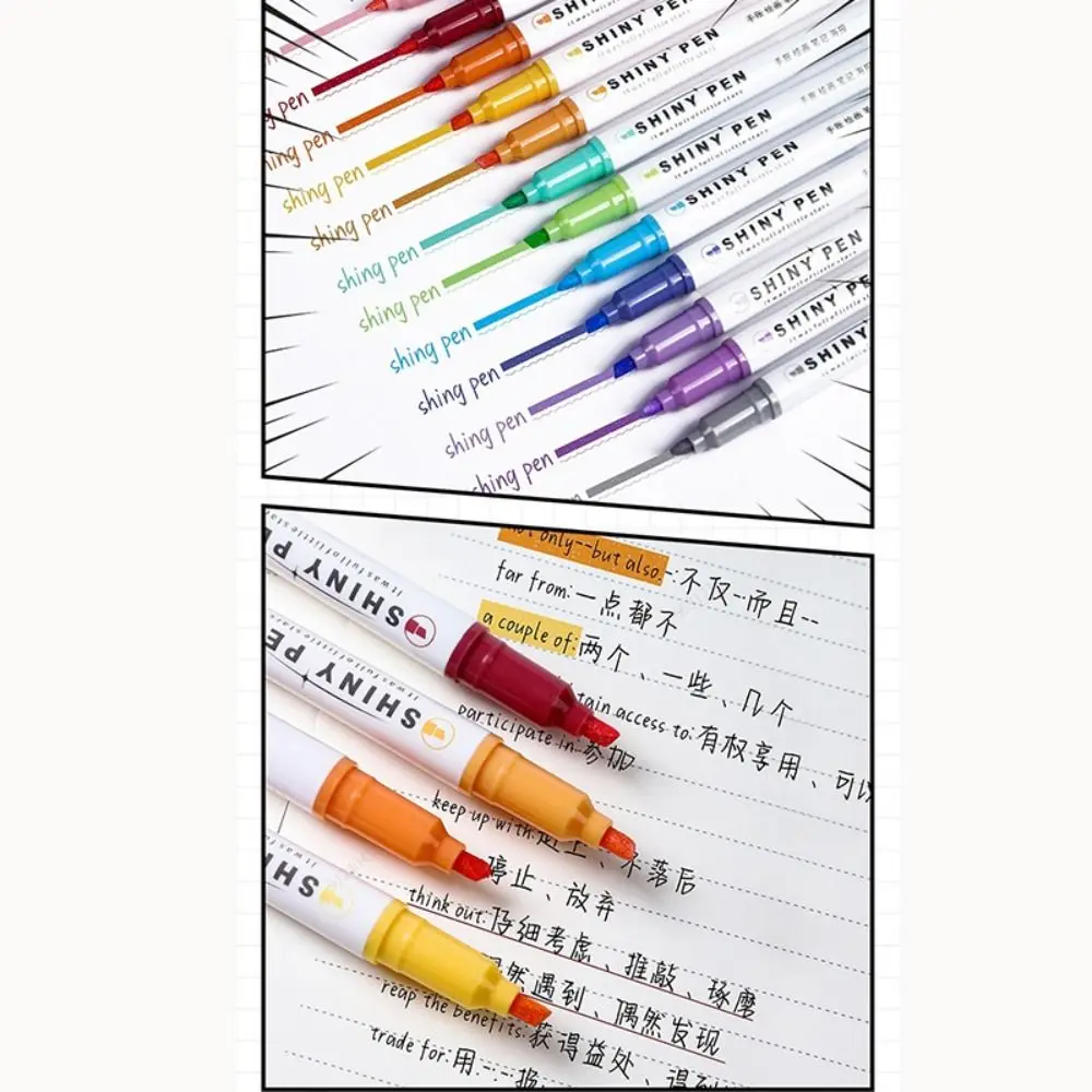 5 ADET plastik parıltılı Fosforlu Kalemler Dayanıklı Renkli Parlak Parlak Floresan Kalem Beraberlik Doodle Kalemler Öğrenciler Hediye